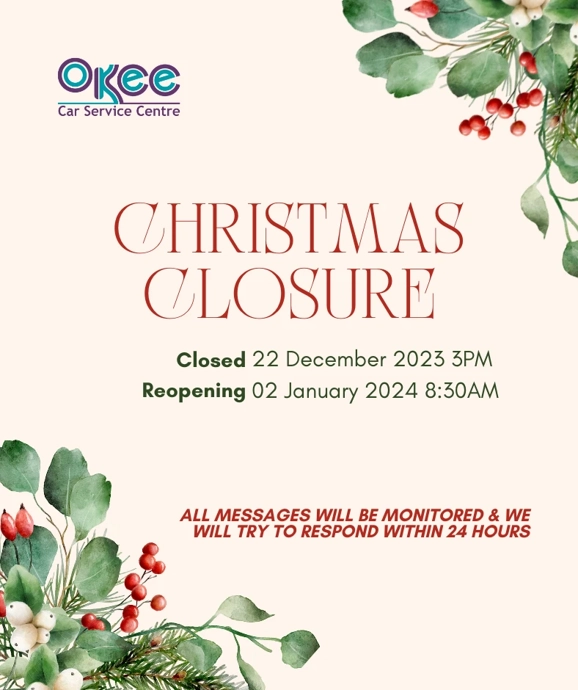 Christmas Closure 2023
